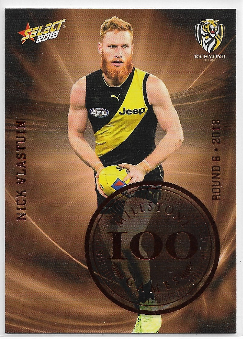 Afl 2019 Footy Stars Mg60 Nick Vlastuin Richmond Tigers Milestone 100