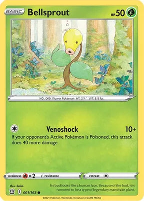 Pokemon TCG - BATTLE STYLES - 001/163 - BELLSPROUT - Reverse Holo - Common