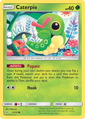 Pokemon TCG - UNBROKEN BONDS - 002/214 - CATERPIE - Common