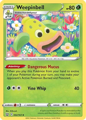 Pokemon TCG - BATTLE STYLES - 002/163 - WEEPINBELL - Uncommon