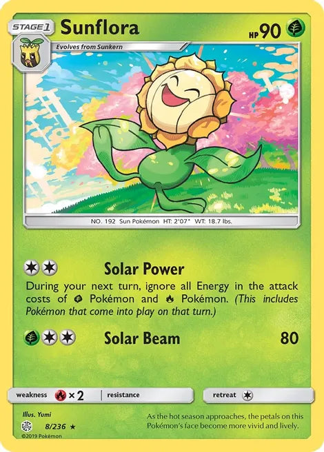 Pokemon TCG - COSMIC ECLIPSE - 008/168 - SUNFLORA - Rare