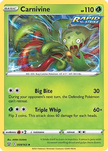 Pokemon - BATTLE STYLES - 009/163 - Carnivine - Uncommon