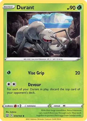 Pokemon - BATTLE STYLES - 010/163 - Durant - Reverse Holo - Uncommon