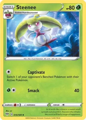 Pokemon TCG- DARKNESS ABLAZE - 015/189 - STEENEE - Uncommon