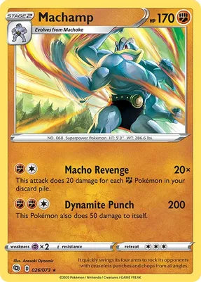 Pokemon TCG - CHAMPIONS PATH - 026/073 - MACHAMP - Holo - Rare