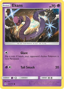 Pokemon TCG - UNBROKEN BONDS - 062/214 - EKANS - Reverse Holo - Common