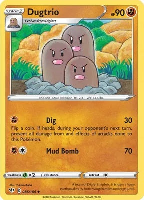 Pokemon TCG - DARKNESS ABLAZE - 085/189 - DUGTRIO - Uncommon