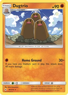 Pokemon TCG - UNBROKEN BONDS - 086/214 - DUGTRIO - Rare