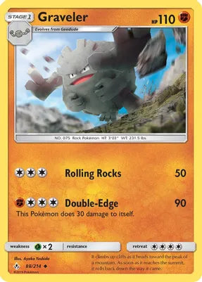 Pokemon TCG - UNBROKEN BONDS - 088/214 - GRAVELER - Uncommon