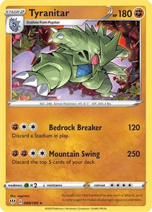 Pokemon TCG - DARKNESS ABLAZE - 088/189 - TYRANITAR - Holo - Rare