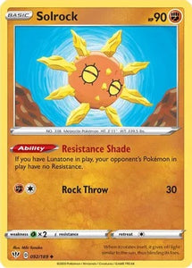 Pokemon TCG - DARKNESS ABLAZE - 092/189 - SOLROCK - Uncommon