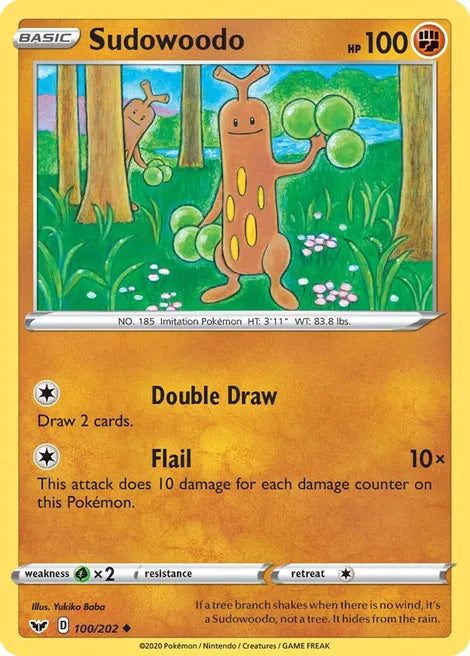 Pokemon TCG - SWORD AND SHIELD - 100/202 - SUDOWOODO - Uncommon