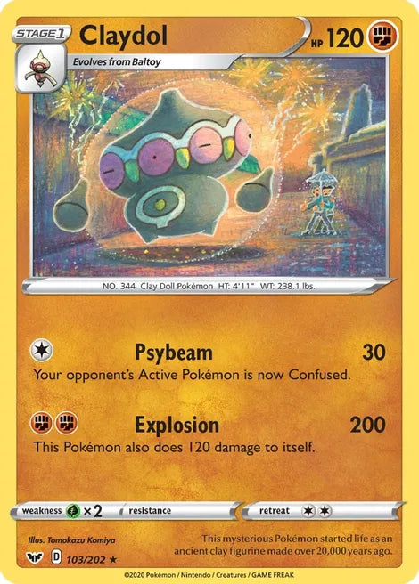 Pokemon TCG - SWORD AND SHIELD - 103/202 - CLAYDOL - Rare