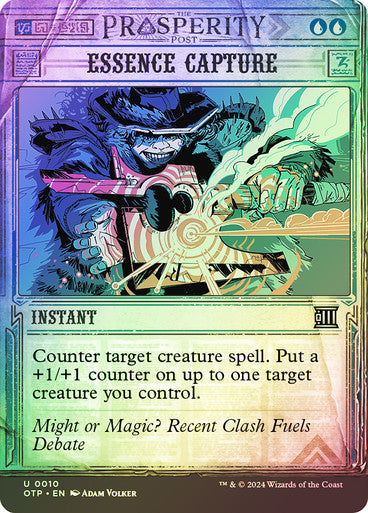 Outlaws Of Thunder Junction - 10 ESSENCE CAPTURE {Breaking News} - FOIL - UNCOMMON BLUE