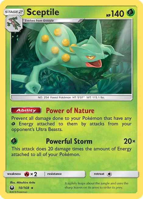 Pokemon TCG - CELESTIAL STORM - 010/168 - SCEPTILE - Rare