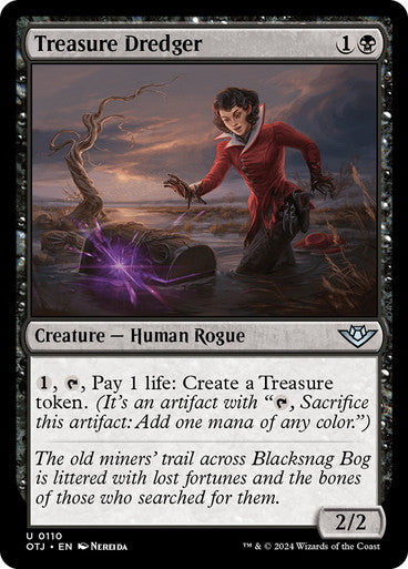 Outlaws Of Thunder Junction - 110 TREASURE DREDGER - UNCOMMON BLACK