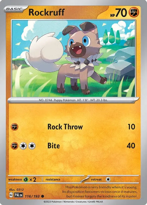 Pokemon TCG - PALDEA EVOLVED - 116/193 - ROCKRUFF - Common