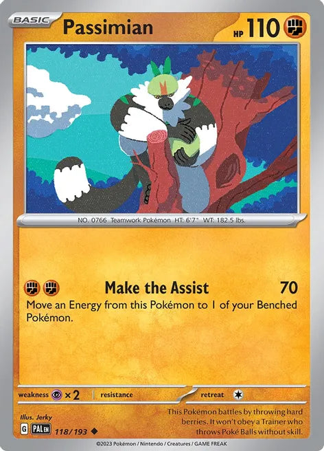 Pokemon TCG - PALDEA EVOLVED - 118/193 - PASSIMIAN - Reverse Holo - Uncommon