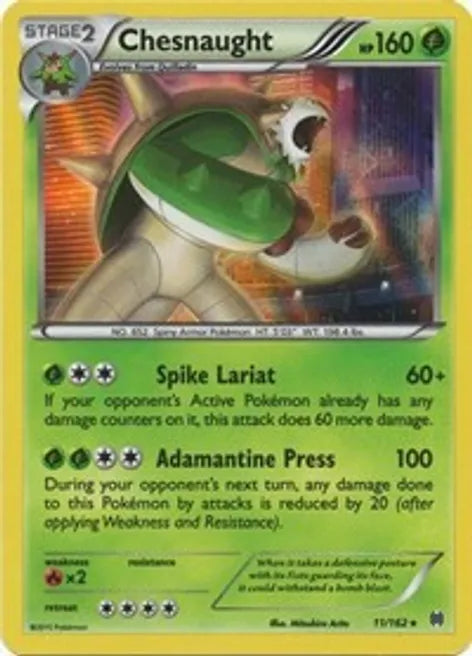 Pokemon TCG - BREAKTHROUGH - 011/162 - CHESNAUGHT - Holographic - Rare