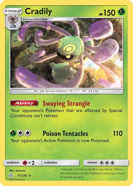 Pokemon TCG - COSMIC ECLIPSE - 011/168 - CRADILY - Rare