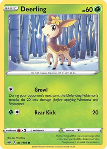 Pokemon TCG - CHILLING REIGN - 011/198 - DEERLING - Common