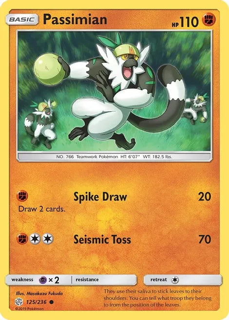 Pokemon TCG - COSMIC ECLIPSE - 125/236 - PASSIMIAN - Common