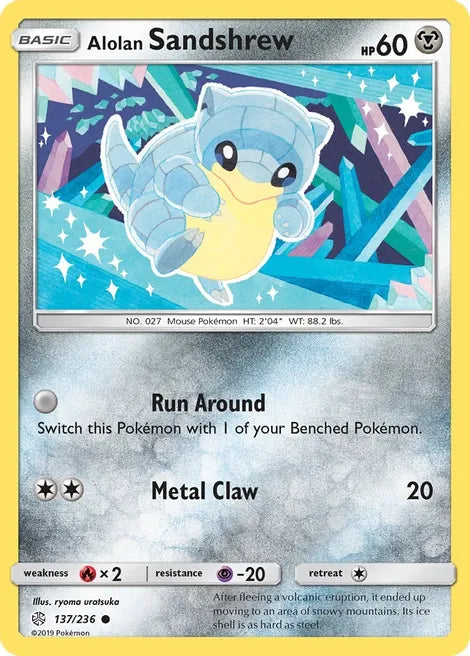 Pokemon TCG - COSMIC ECLIPSE - 137/236 - ALOLAN SANDSHREW - Common