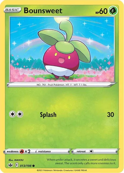 Pokemon TCG - CHILLING REIGN - 013/198 - BOUNSWEET - Common