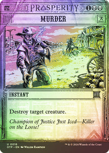 Outlaws Of Thunder Junction -16 MURDER {BREAKING NEWS} - FOIL - UNCOMMON BLACK