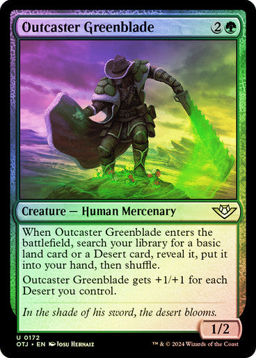 Outlaws Of Thunder - 172 OUTCASTER GREENBLADE - FOIL - UNCOMMON GREEN