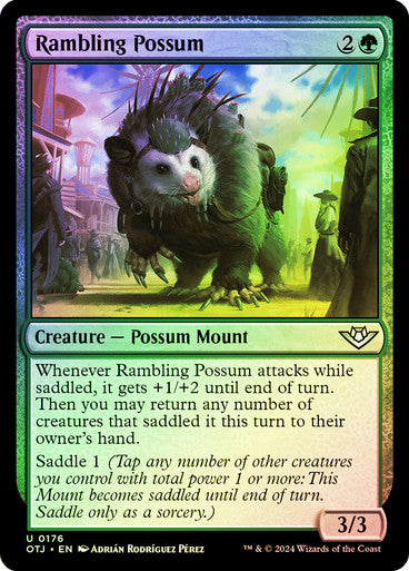 Outlaws Of Thunder Junction - 176 RAMBLING POSSUM - ** FOIL ** - UNCOMMON GREEN