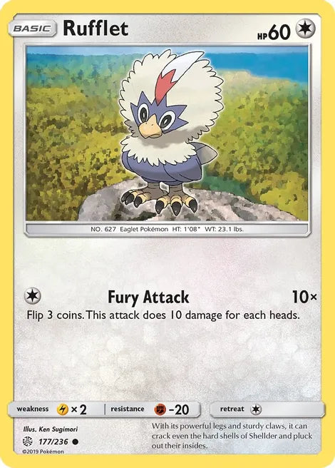 Pokemon TCG - COSMIC ECLIPSE - 177/236 - RUFFLET - Common