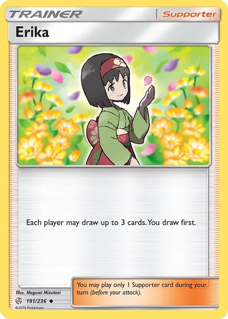 Pokemon TCG - COSMIC ECLIPSE - 191/236 - ERIKA - Trainer