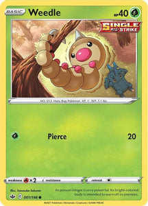 Pokemon TCG - CHILLING REIGN - 001/198 - WEEDLE - Reverse Holo - Common