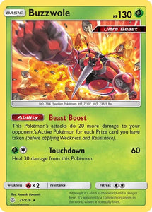 Pokemon TCG - COSMIC ECLIPSE - 021/168 - BUZZWOLE - Holographic - Rare