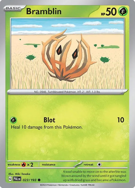 Pokemon TCG - PALDEA EVOLVED - 023/193 - BRAMBLIN - Reverse Holo - Common