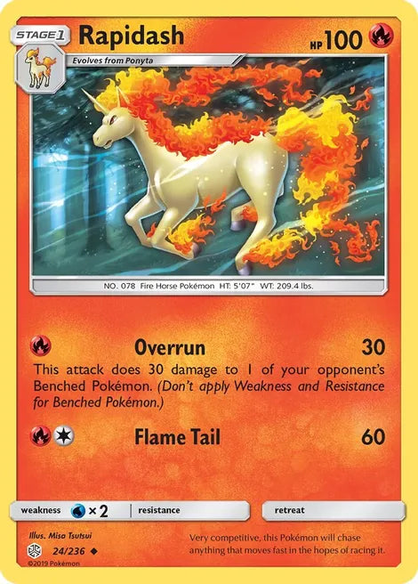 Pokemon TCG - COSMIC ECLIPSE - 024/236 - RAPIDASH - Uncommon