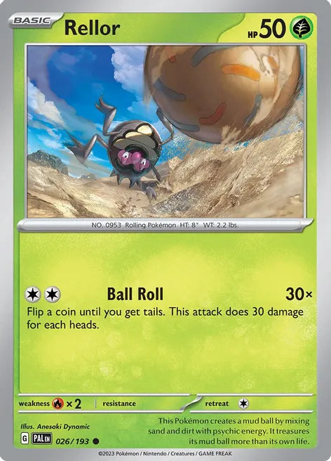 Pokemon TCG - PALDEA EVOLVED - 026/193 - RELLOR - Reverse Holo - Common