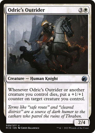 MIDNIGHT HUNT - 29 ODRIC'S OUTRIDER - UNCOMMON WHITE