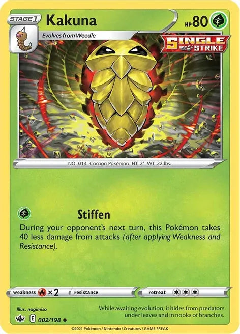 Pokemon TCG - CHILLING REIGN - 002/198 - KAKUNA - Uncommon