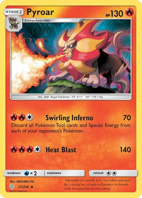 Pokemon TCG - COSMIC ECLIPSE - 037/236 - PYROAR - Uncommon