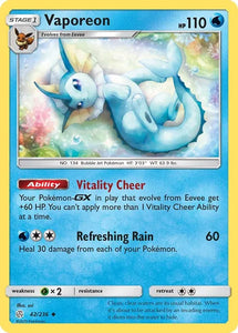 Pokemon TCG - COSMIC ECLIPSE - 042/236 - VAPOREON - Uncommon