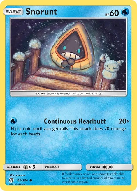 Pokemon TCG - COSMIC ECLIPSE - 047/236 - SNORUNT - Common