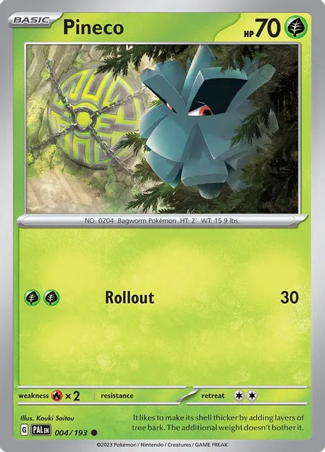 Pokemon TCG - PALDEA EVOLVED - 004/193 - PINECO - Reverse Holo - Common