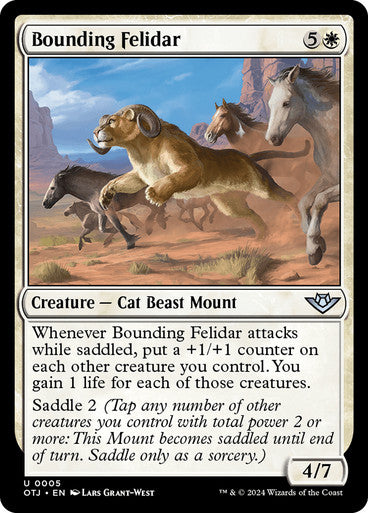 Outlaws Of Thunder Junction - 5 BOUNDING FELIDAR - UNCOMMON WHITE