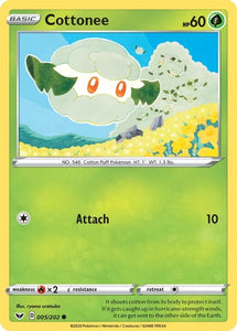 Pokemon TCG - SWORD AND SHIELD - 005/202 - COTTONEE - Common