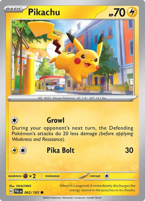 Pokemon TCG - PALDEA EVOLVED - 062/193 - PIKACHU - Reverse Holo - Common