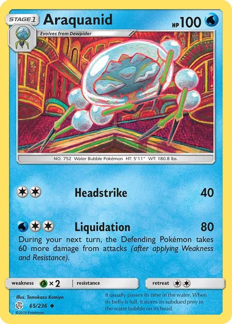 Pokemon TCG - COSMIC ECLIPSE - 065/236 - ARAQUANID - Uncommon