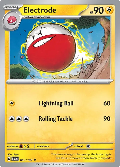 Pokemon TCG - PALDEA EVOLVED - 067/193 - ELECTRODE - Reverse Holo - Uncommon