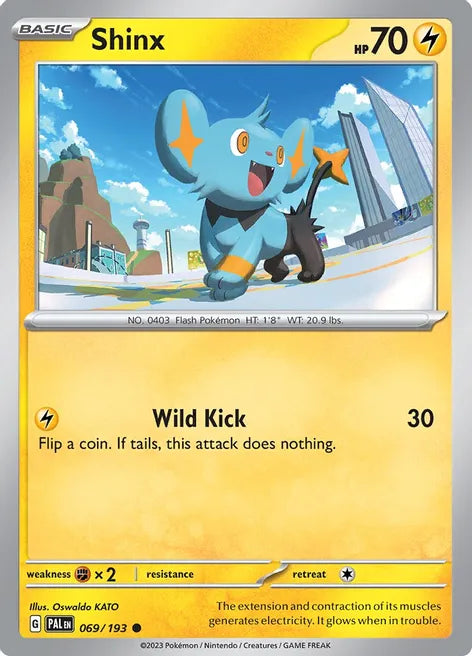 Pokemon TCG - PALDEA EVOLVED - 069/193 - SHINX - Reverse Holo - Common